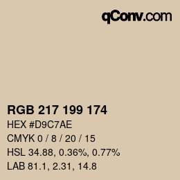 Color code: RGB 217 199 174 | qconv.com