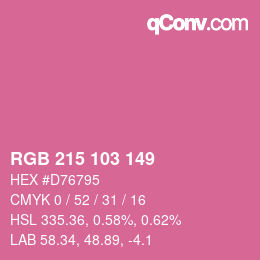 Código de color: RGB 215 103 149 | qconv.com