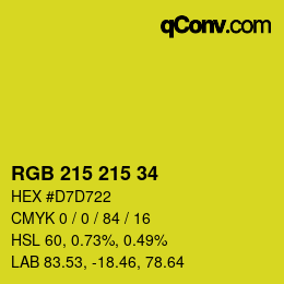 Color code: RGB 215 215 34 | qconv.com