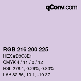 Code couleur: RGB 216 200 225 | qconv.com