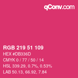 Code couleur: RGB 219 51 109 | qconv.com