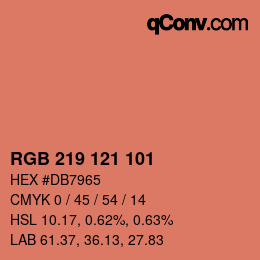 Color code: RGB 219 121 101 | qconv.com