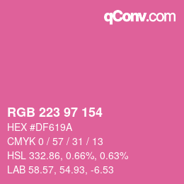 Color code: RGB 223 97 154 | qconv.com