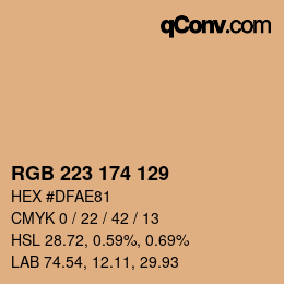 Código de color: RGB 223 174 129 | qconv.com