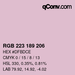 Code couleur: RGB 223 189 206 | qconv.com