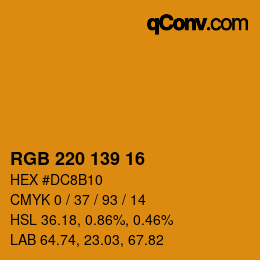 Color code: RGB 220 139 16 | qconv.com