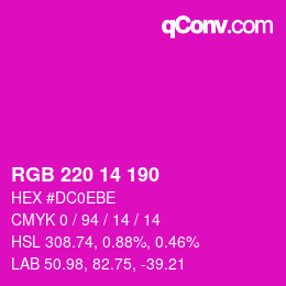 Código de color: RGB 220 14 190 | qconv.com