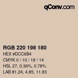 Código de color: RGB 220 198 180 | qconv.com