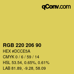 Código de color: RGB 220 206 90 | qconv.com