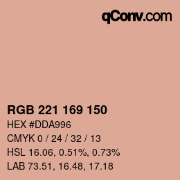 Code couleur: RGB 221 169 150 | qconv.com