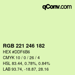 Farbcode: RGB 221 246 182 | qconv.com