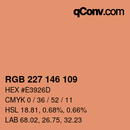 Color code: RGB 227 146 109 | qconv.com