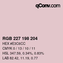 Color code: RGB 227 198 204 | qconv.com