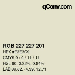 Color code: RGB 227 227 201 | qconv.com