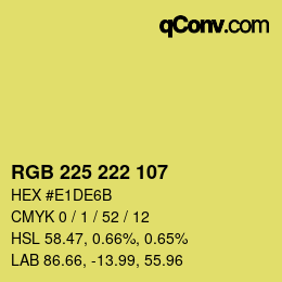 Farbcode: RGB 225 222 107 | qconv.com