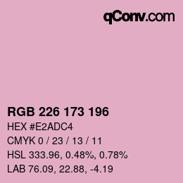 Color code: RGB 226 173 196 | qconv.com