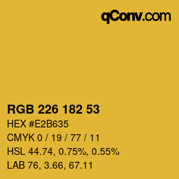 Color code: RGB 226 182 53 | qconv.com