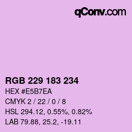 カラーコード: RGB 229 183 234 | qconv.com