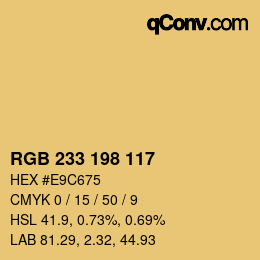 Color code: RGB 233 198 117 | qconv.com