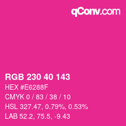 Farbcode: RGB 230 40 143 | qconv.com