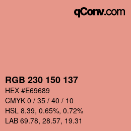 Color code: RGB 230 150 137 | qconv.com