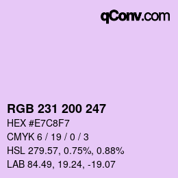 Código de color: RGB 231 200 247 | qconv.com