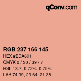 Código de color: RGB 237 166 145 | qconv.com