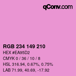 Código de color: RGB 234 149 210 | qconv.com