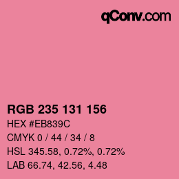 Color code: RGB 235 131 156 | qconv.com