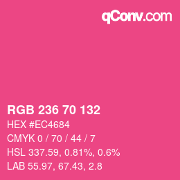 Color code: RGB 236 70 132 | qconv.com