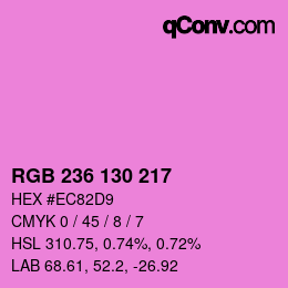 Código de color: RGB 236 130 217 | qconv.com