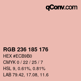 カラーコード: RGB 236 185 176 | qconv.com