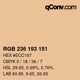 Color code: RGB 236 193 151 | qconv.com