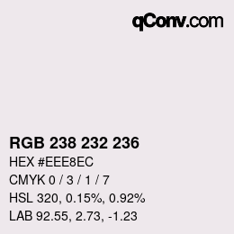 Código de color: RGB 238 232 236 | qconv.com