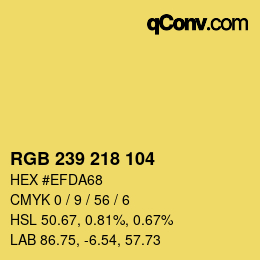 Farbcode: RGB 239 218 104 | qconv.com