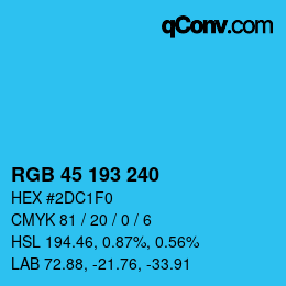 Código de color: RGB 45 193 240 | qconv.com