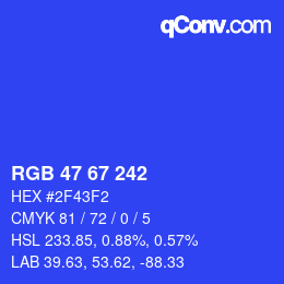 Color code: RGB 47 67 242 | qconv.com