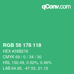 Código de color: RGB 56 178 118 | qconv.com