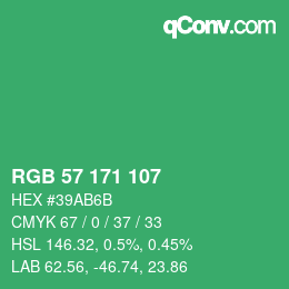 Color code: RGB 57 171 107 | qconv.com