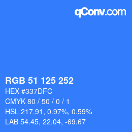 Code couleur: RGB 51 125 252 | qconv.com