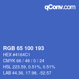 Farbcode: RGB 65 100 193 | qconv.com