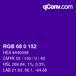 Código de color: RGB 68 0 152 | qconv.com