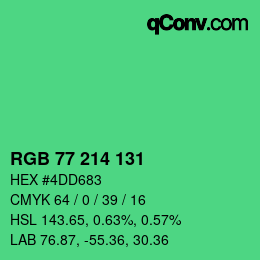 Farbcode: RGB 77 214 131 | qconv.com