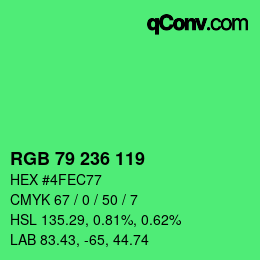 Color code: RGB 79 236 119 | qconv.com