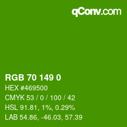 Code couleur: RGB 70 149 0 | qconv.com