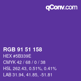 Color code: RGB 91 51 158 | qconv.com