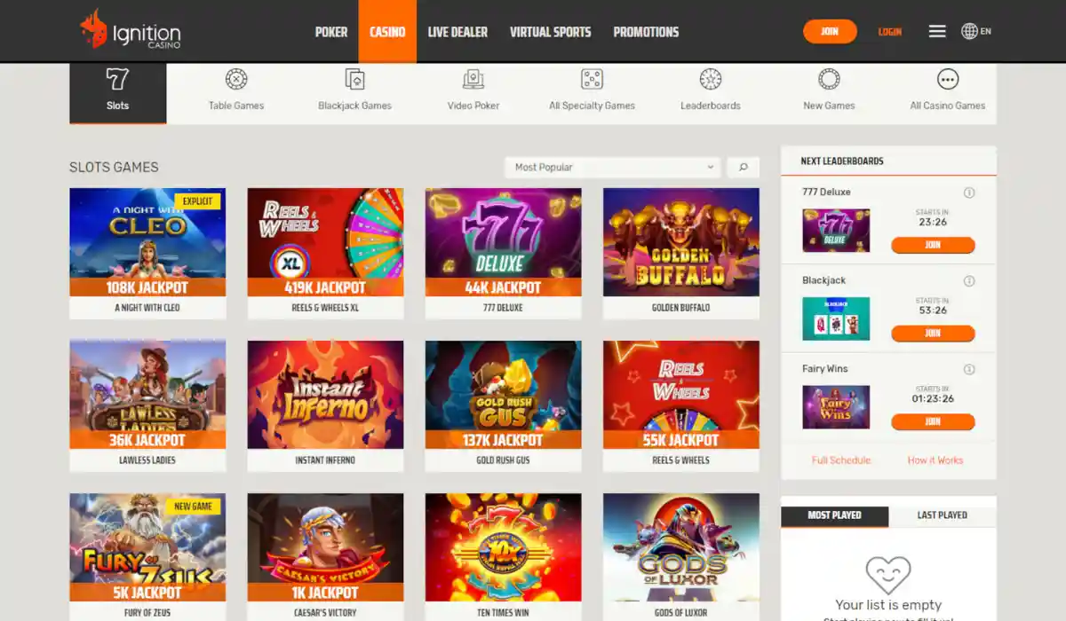 Ignition Casino Games