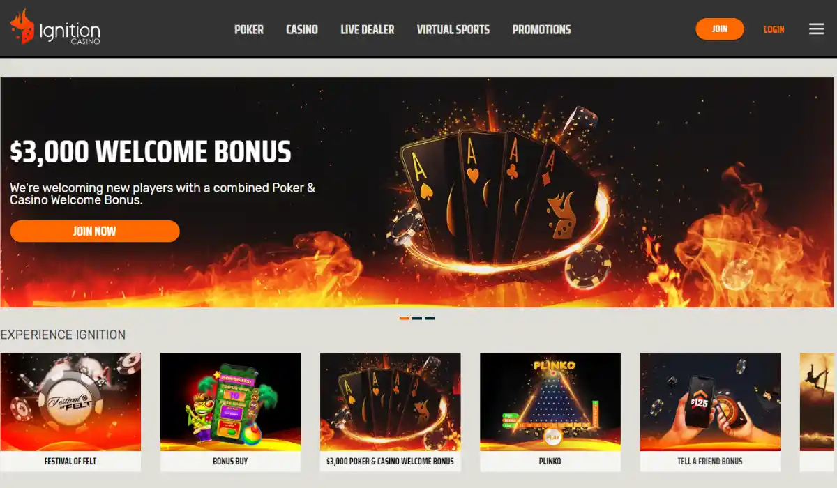 Ignition Casino Homepage