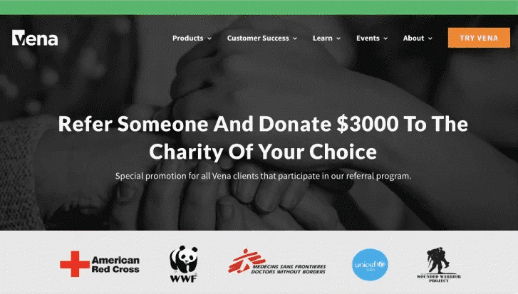 vena charity referrals 