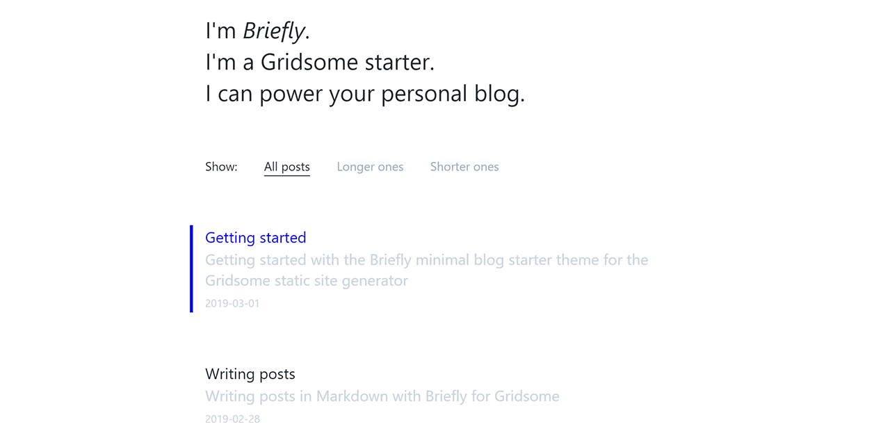gridsome-starter-briefly